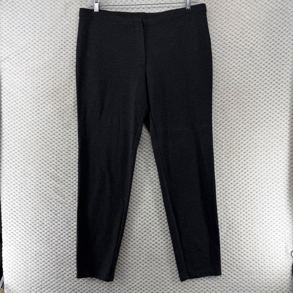 JJill‎ Womens Stretch Ankle Pants Gray Heathered Career Casual Pull On Size 16